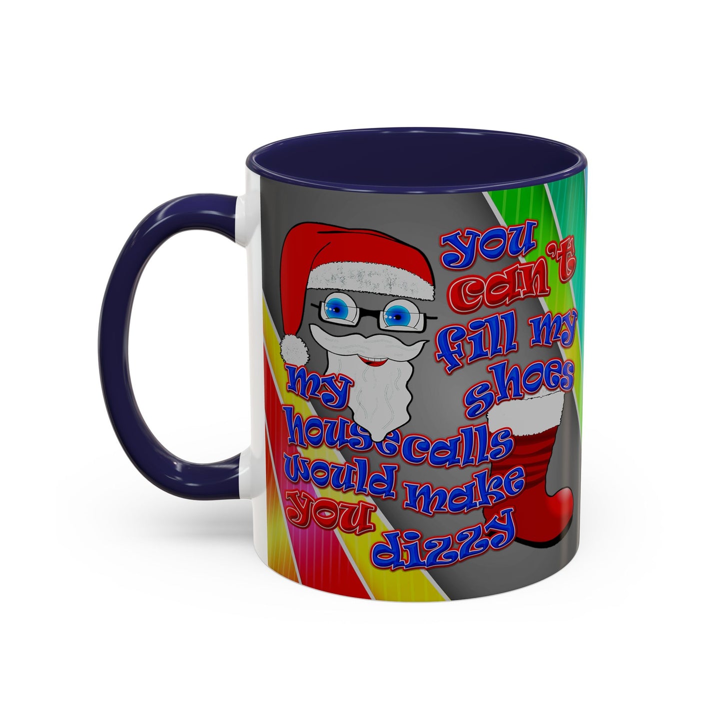 santa's shoes - Accent Mug (rainbow split)