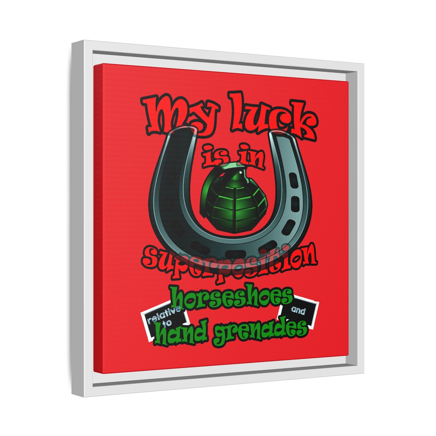my luck - framed canvas art (red)