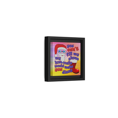 santa's shoes - framed canvas art (color blur)