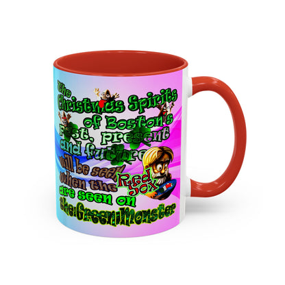 christmas spirits of boston - Accent Mug (light blue-pink wave)