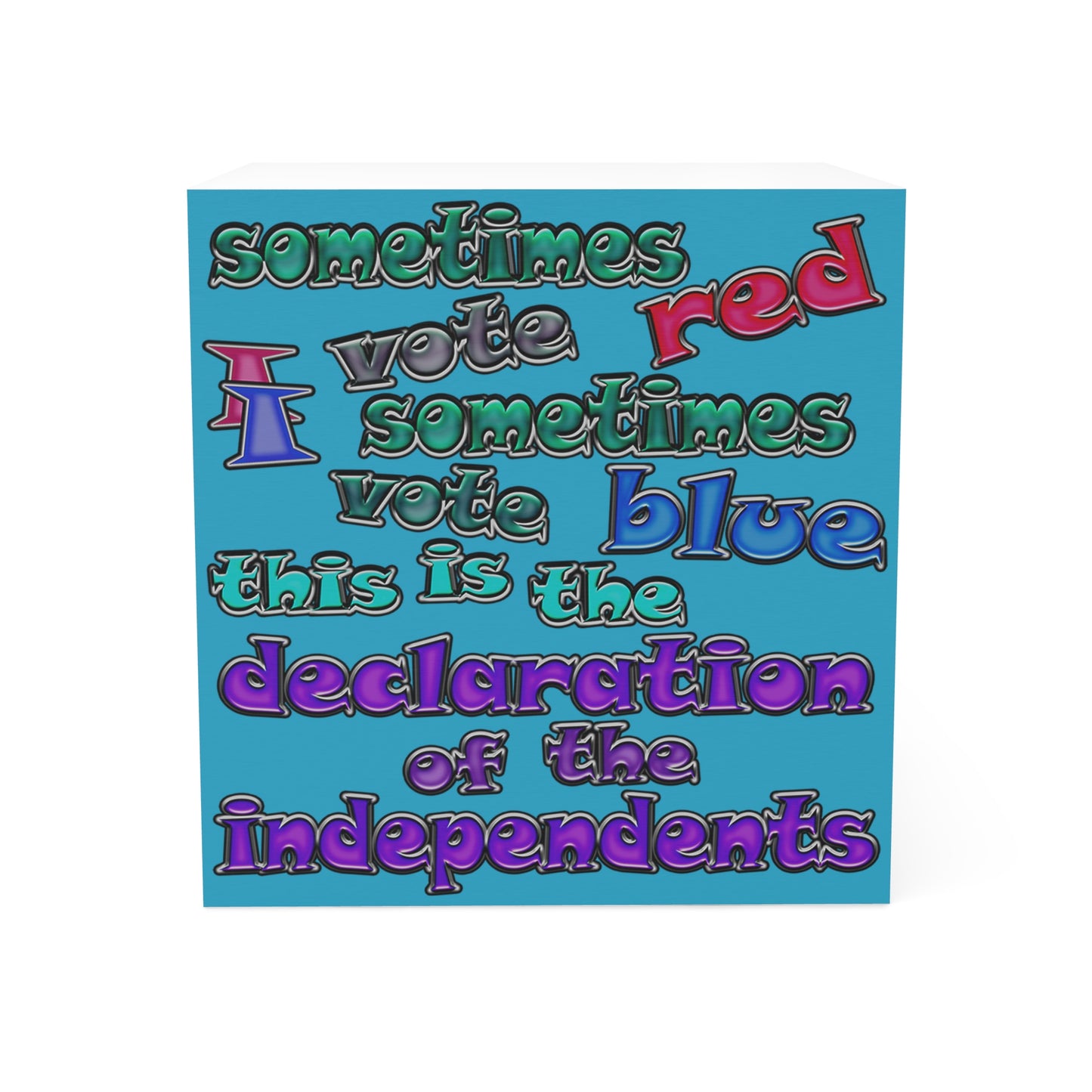 declaration of the independents - note cube (turquoise)