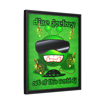 disc jockey - framed canvas art (green turf)
