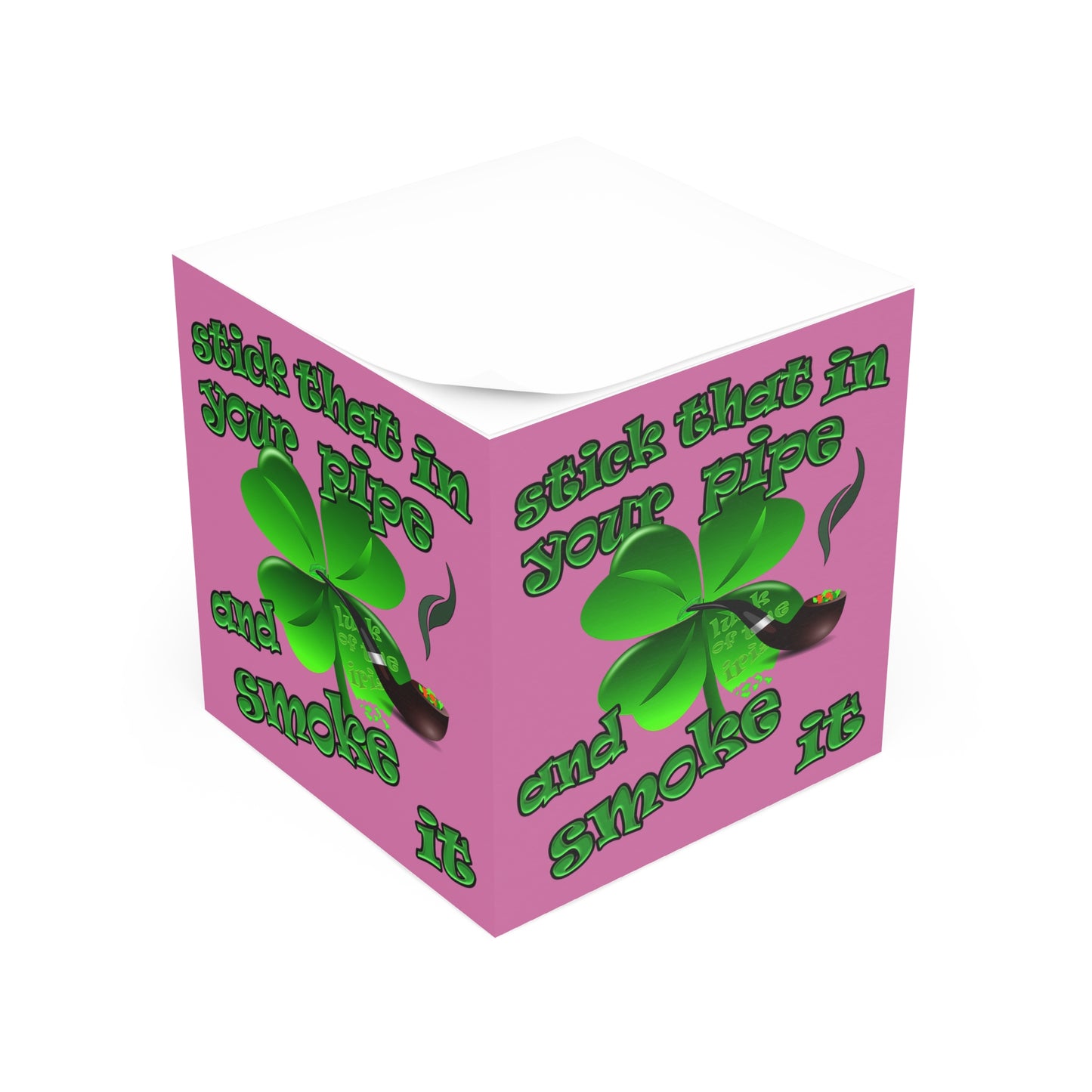 stick that in your pipe and smoke it - note cube (light pink)