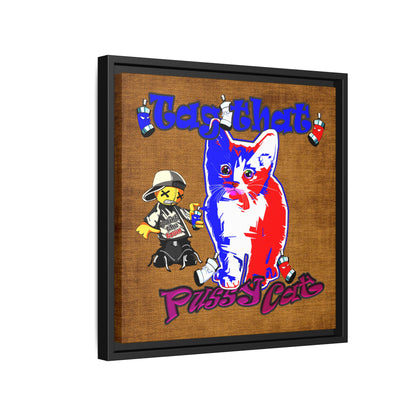 tag that - framed canvas art (brown papyrus)