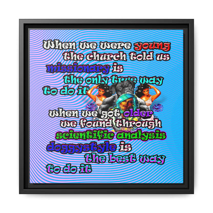 doggystyle - framed canvas art (light blue-purple wave)