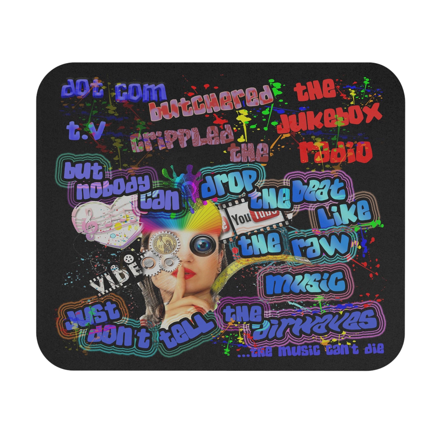 drop the beat - Mouse Pad (Rectangle) (black)