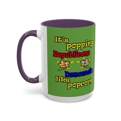 popping like popcorn - Accent Mug (green)