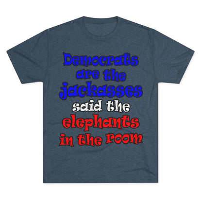 donkeys and elephants - Unisex Tri-Blend Crew Tee