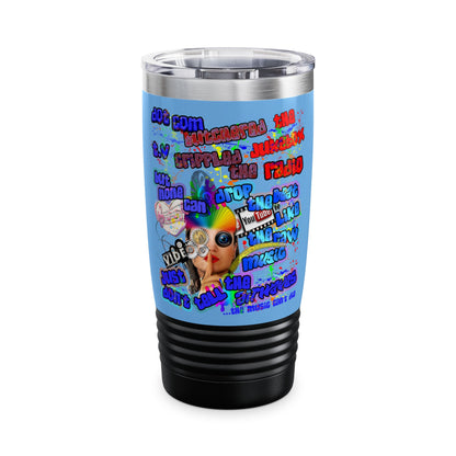 drop the beat - Ringneck Tumbler, 20oz (light blue)