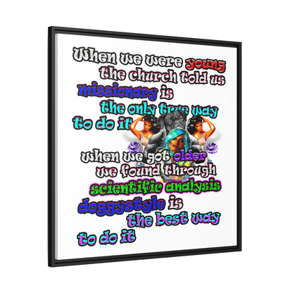 doggystyle - framed canvas art (white)