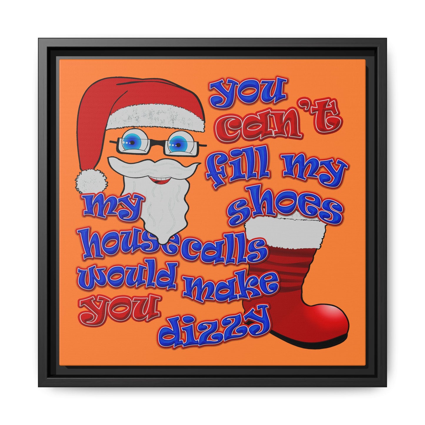 santa's shoes - framed canvas art (crusta)