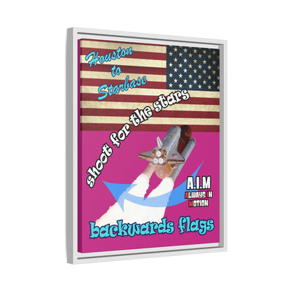 shoot for the stars - framed canvas art (pink)
