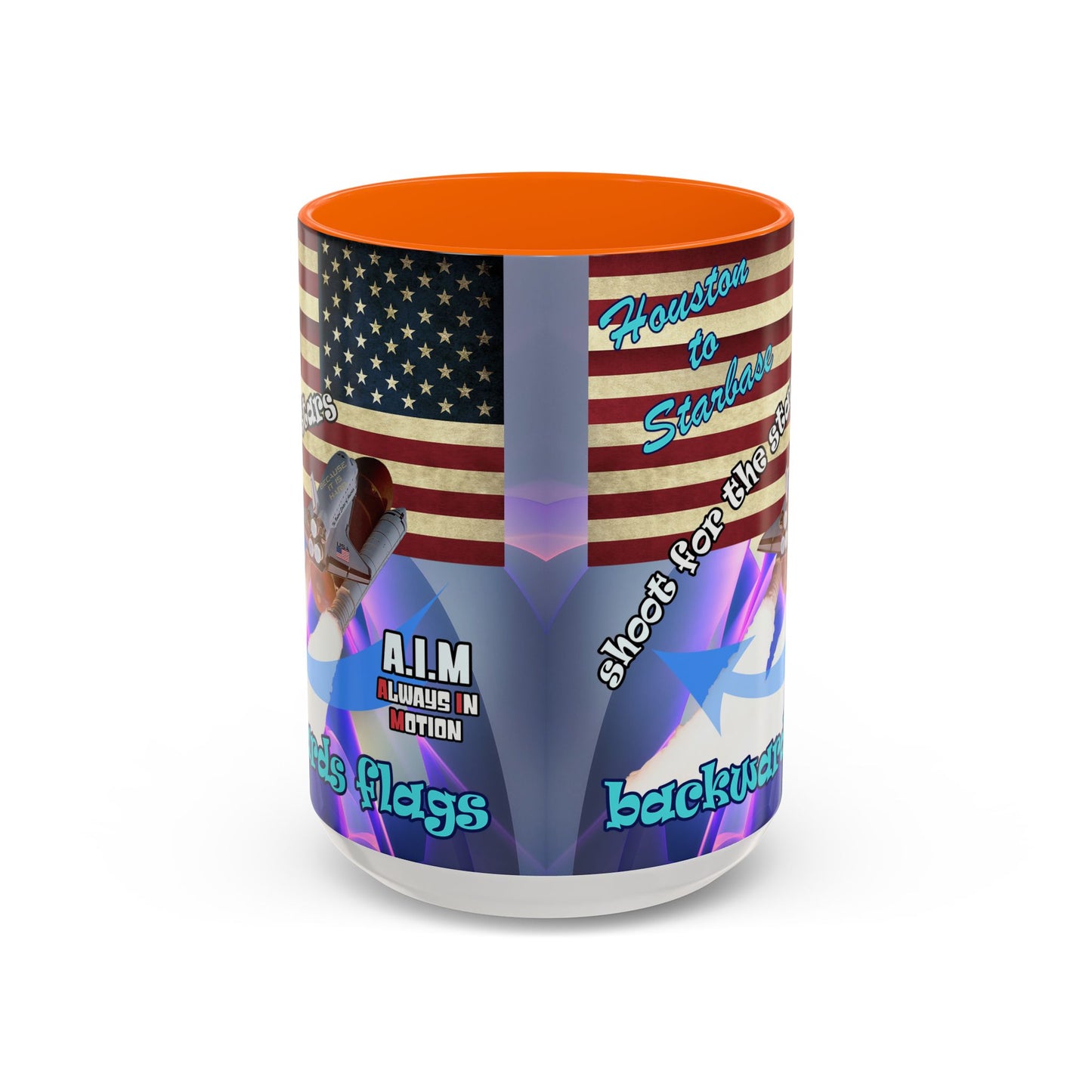 shoot for the stars - Accent Mug (grey-pink wave)