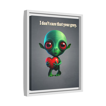 I don't care that your grey - framed canvas art (grey-light grey)