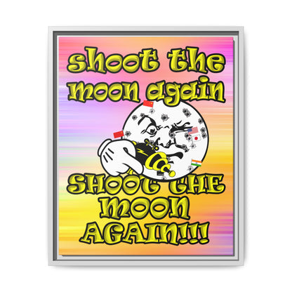 shoot the moon again - framed canvas art (color blur)