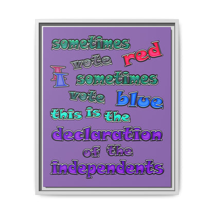 declaration of the independents - framed canvas art (light purple)