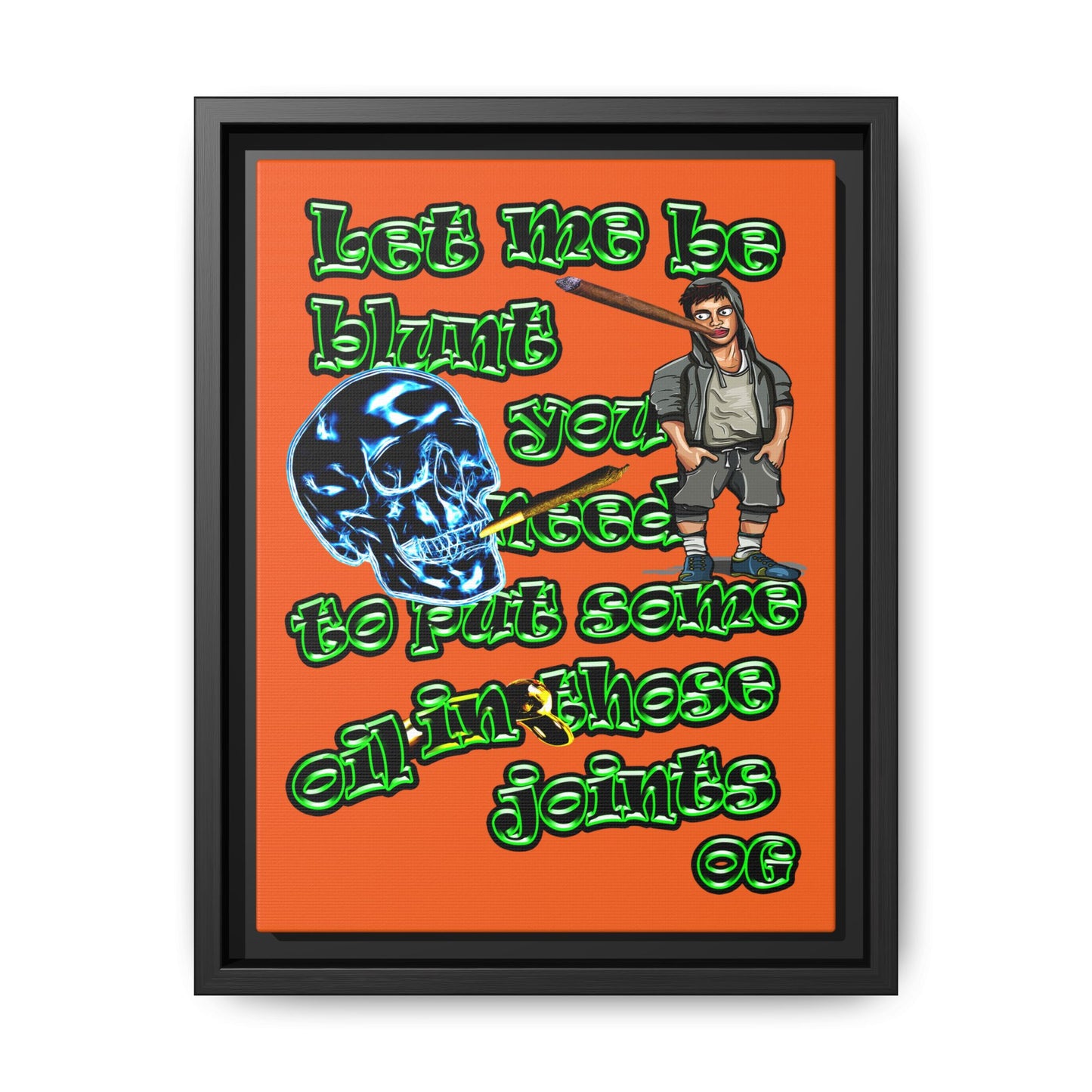 og - framed canvas art (orange)