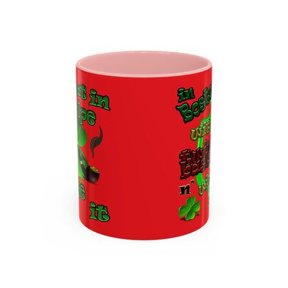 celtics logo - Accent Mug (red)