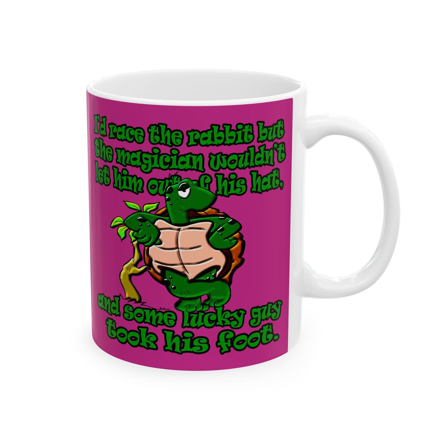 turtle race - White Mug (pink)