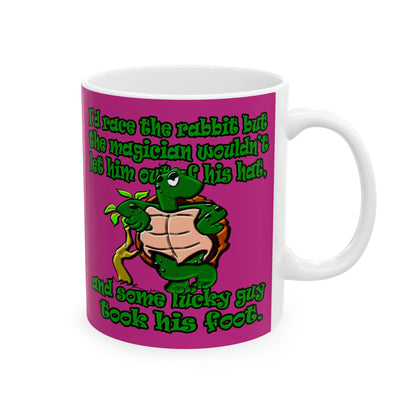 turtle race - White Mug (pink)