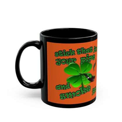 celtics logo - Black Mug (orange)