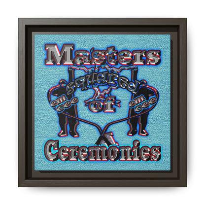 em cee squared - framed canvas art (faded blue)