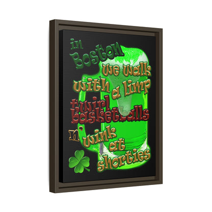 celtics logo - framed canvas art (black)