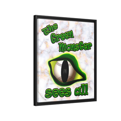 green monster - framed canvas art (white marble)