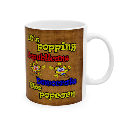 popping like popcorn - White Mug (brown papyrus)