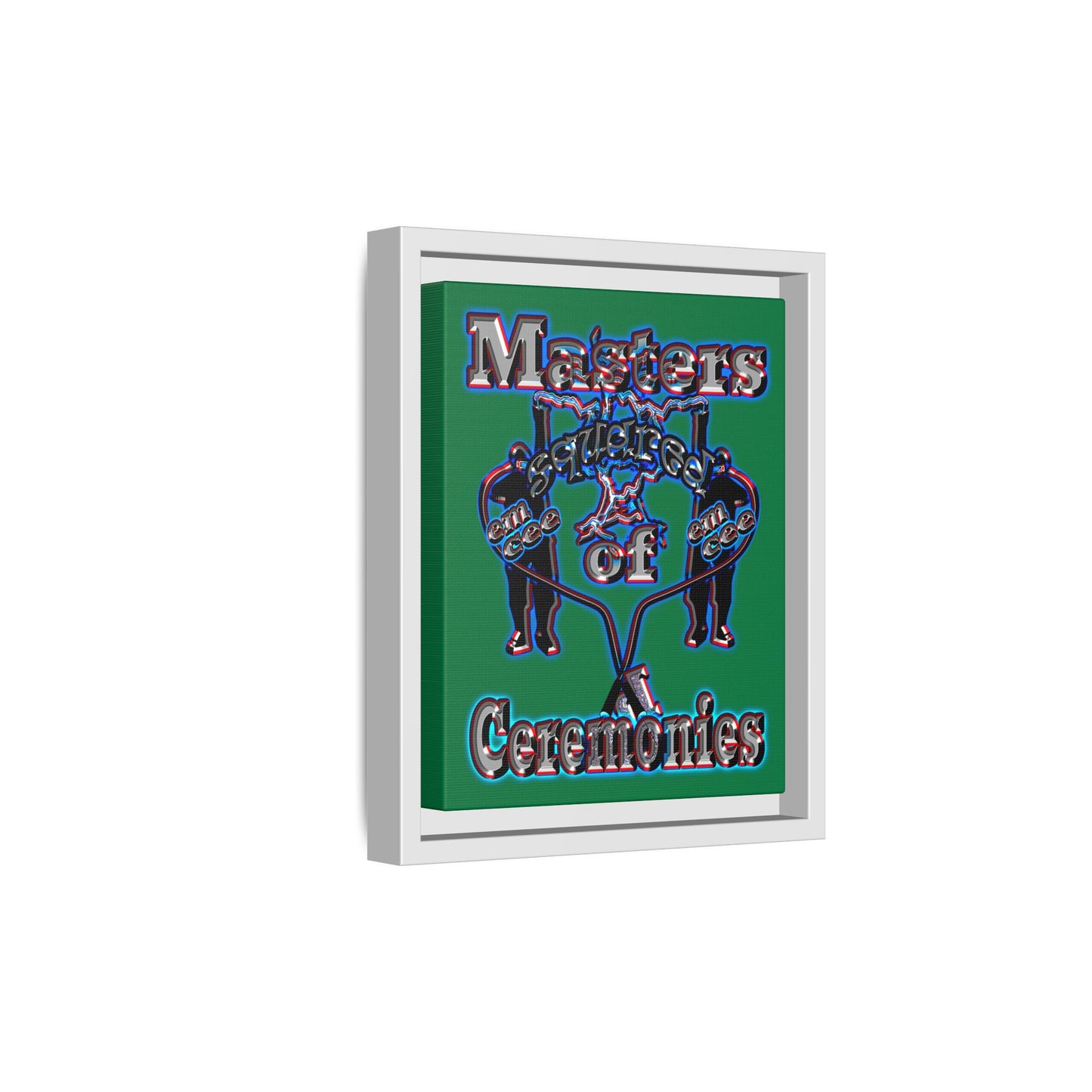 em cee squared - framed canvas art (dark green)