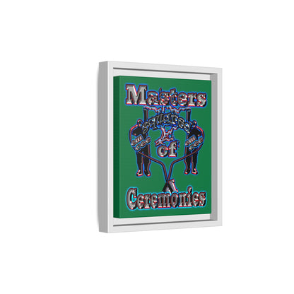 em cee squared - framed canvas art (dark green)