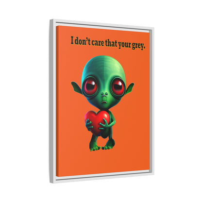 I don't care that your grey - framed canvas art (orange)