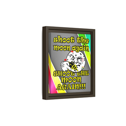 shoot the moon again - framed canvas art (rainbow split)