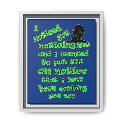 noticed you noticing - framed canvas art (dark blue)