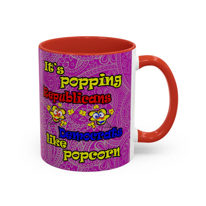 popping like popcorn - Accent Mug (pink swirl)