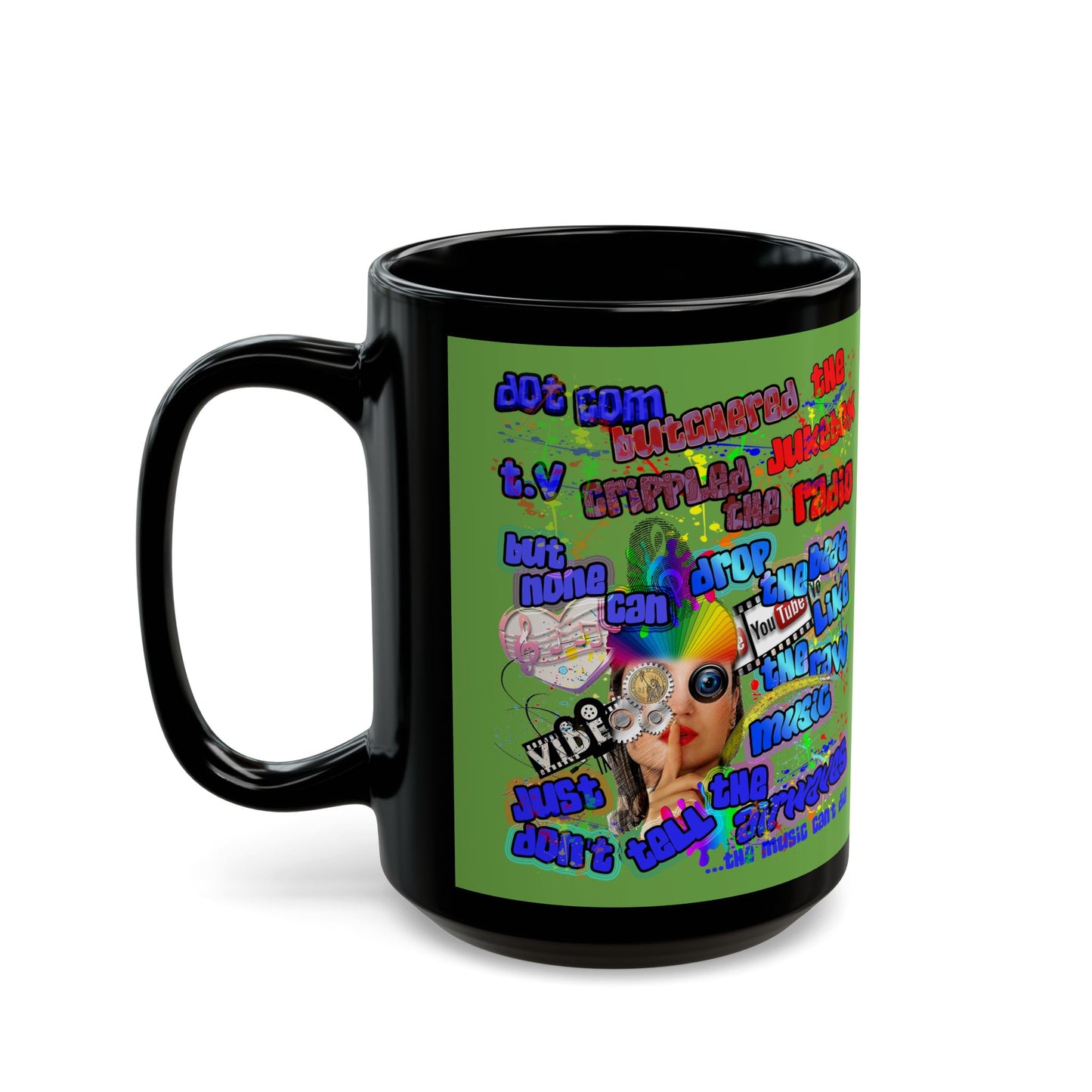 drop the beat - Black Mug (green)