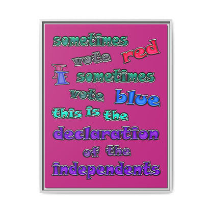 declaration of the independents - framed canvas art (pink)