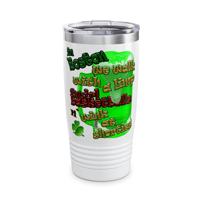 celtics logo - Ringneck Tumbler, 20oz (white)