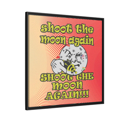 shoot the moon again - framed canvas art (yellow-orange wave)