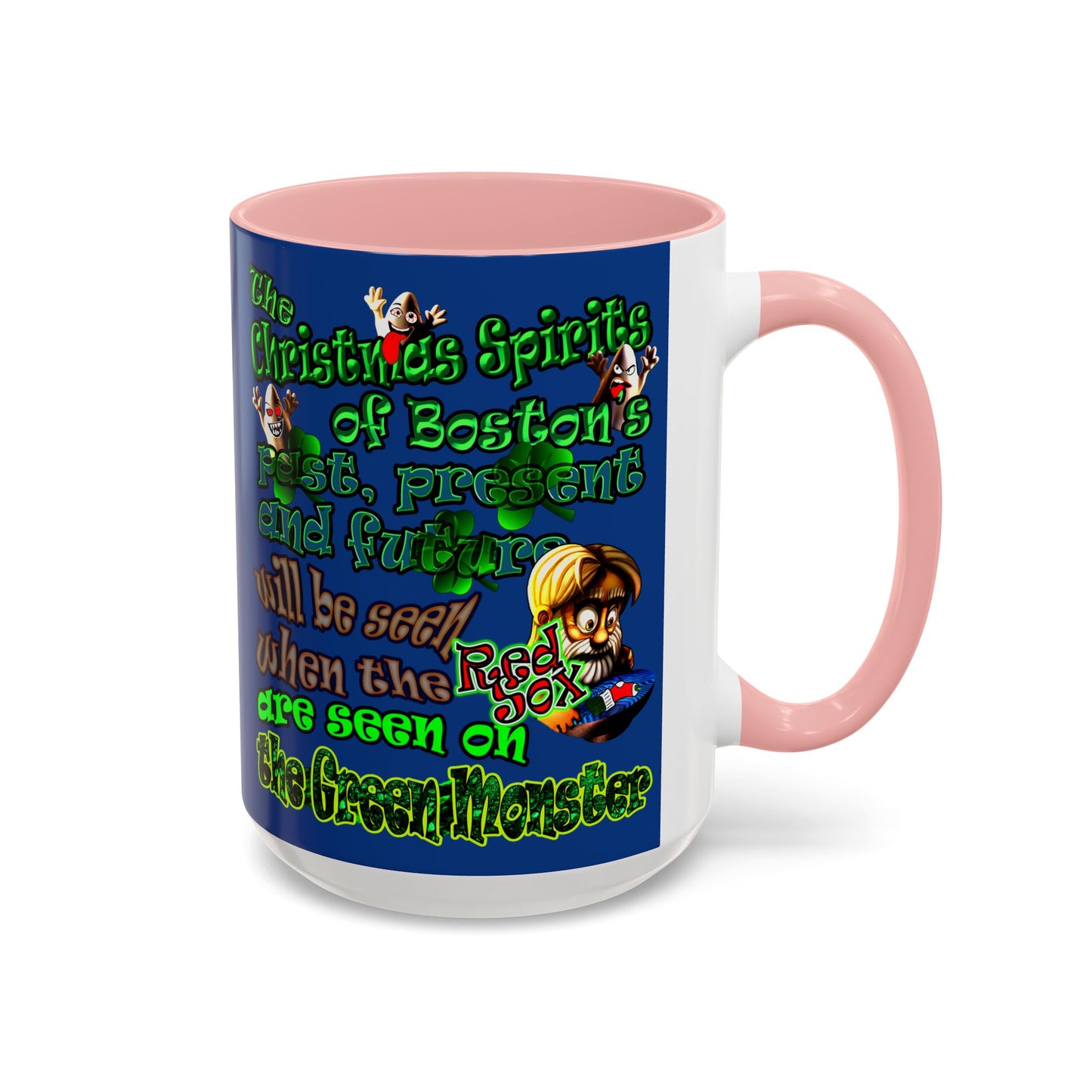 christmas spirits of boston - Accent Mug (dark blue)