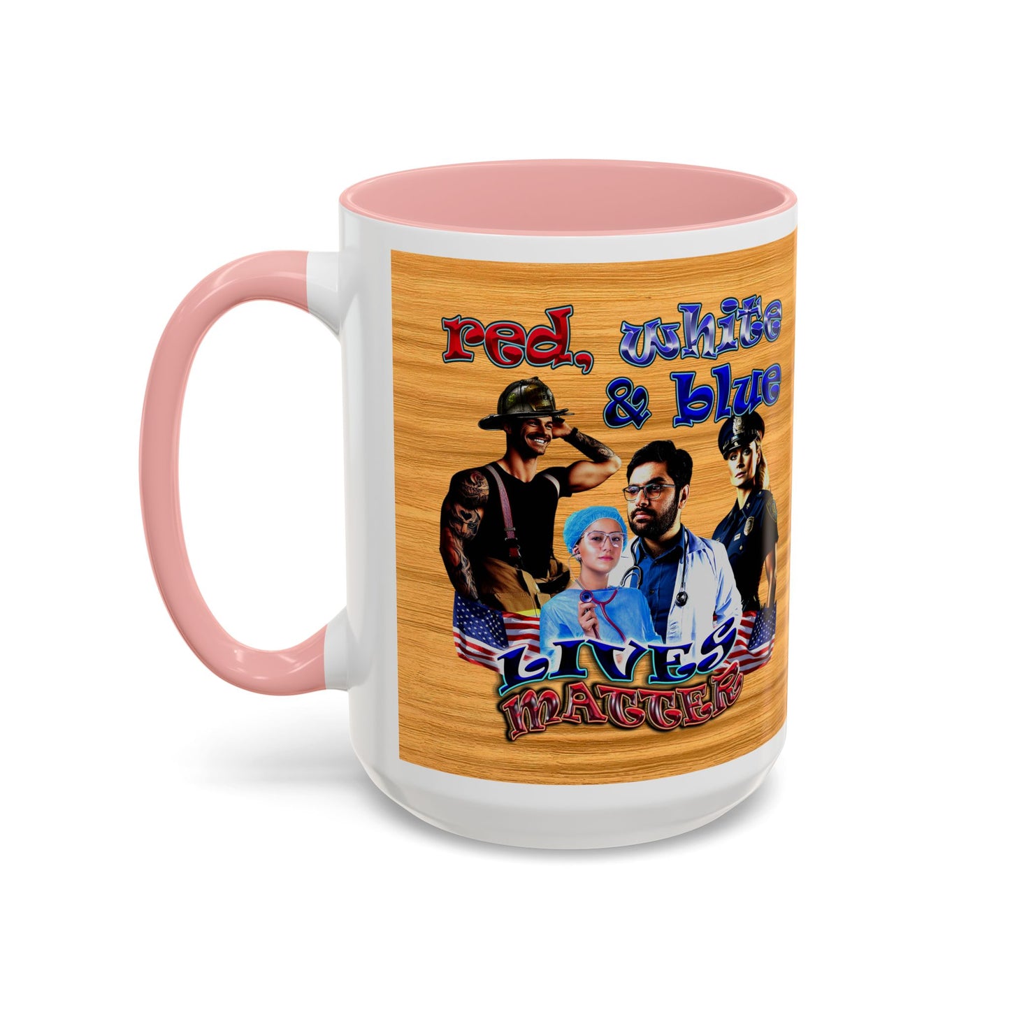 rw&b lives matter - Accent Mug (butterscotch wood finish)
