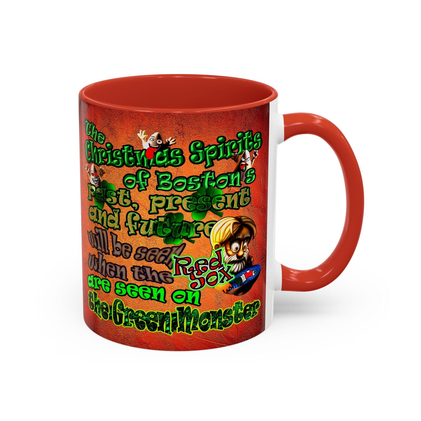 christmas spirits of boston - Accent Mug (burnt orange)