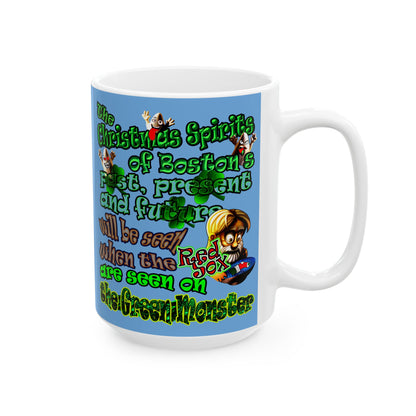christmas spirits of boston - White Mug (light blue)