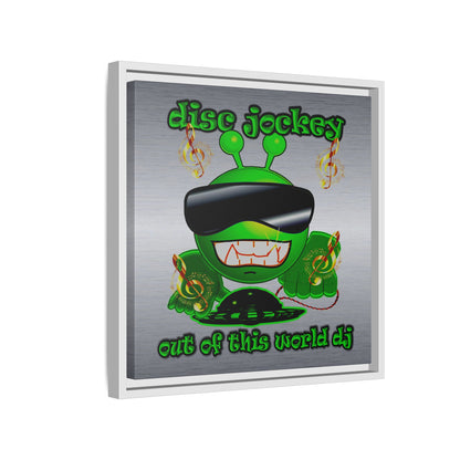disc jockey - framed canvas art (brushed nickel)