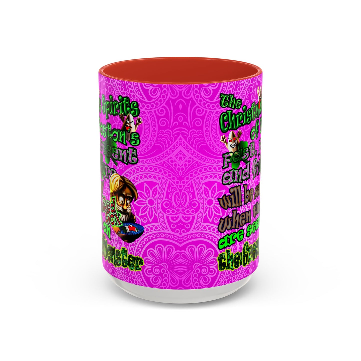christmas spirits of boston - Accent Mug (pink swirl)