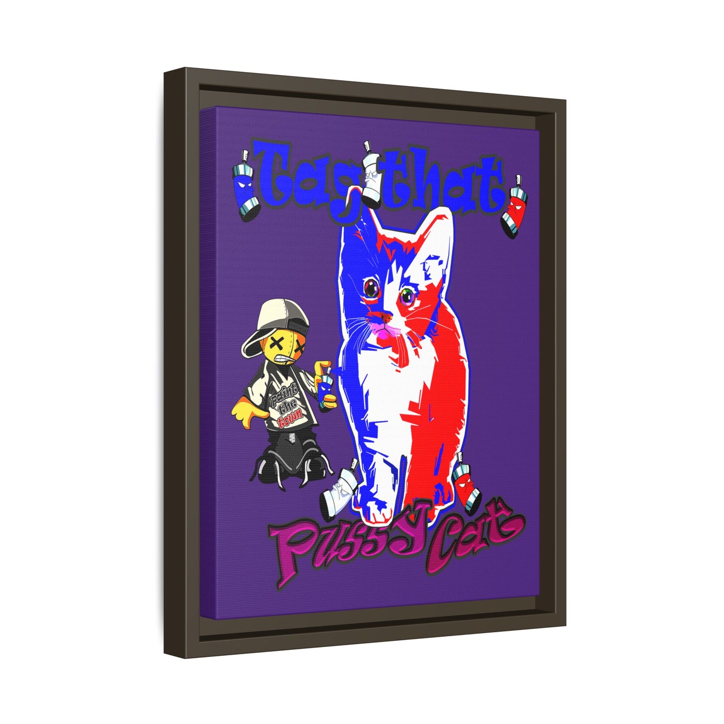 tag that - framed canvas art (purple)