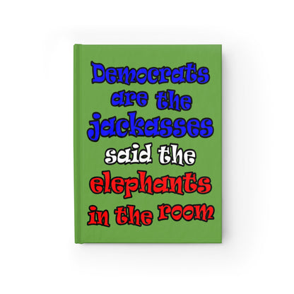 donkeys and elephants - journal-lined (green)