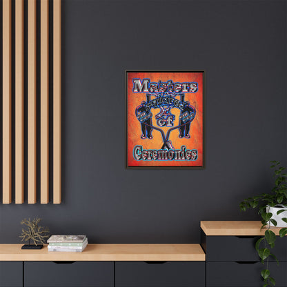 em cee squared - framed canvas art (burnt orange)
