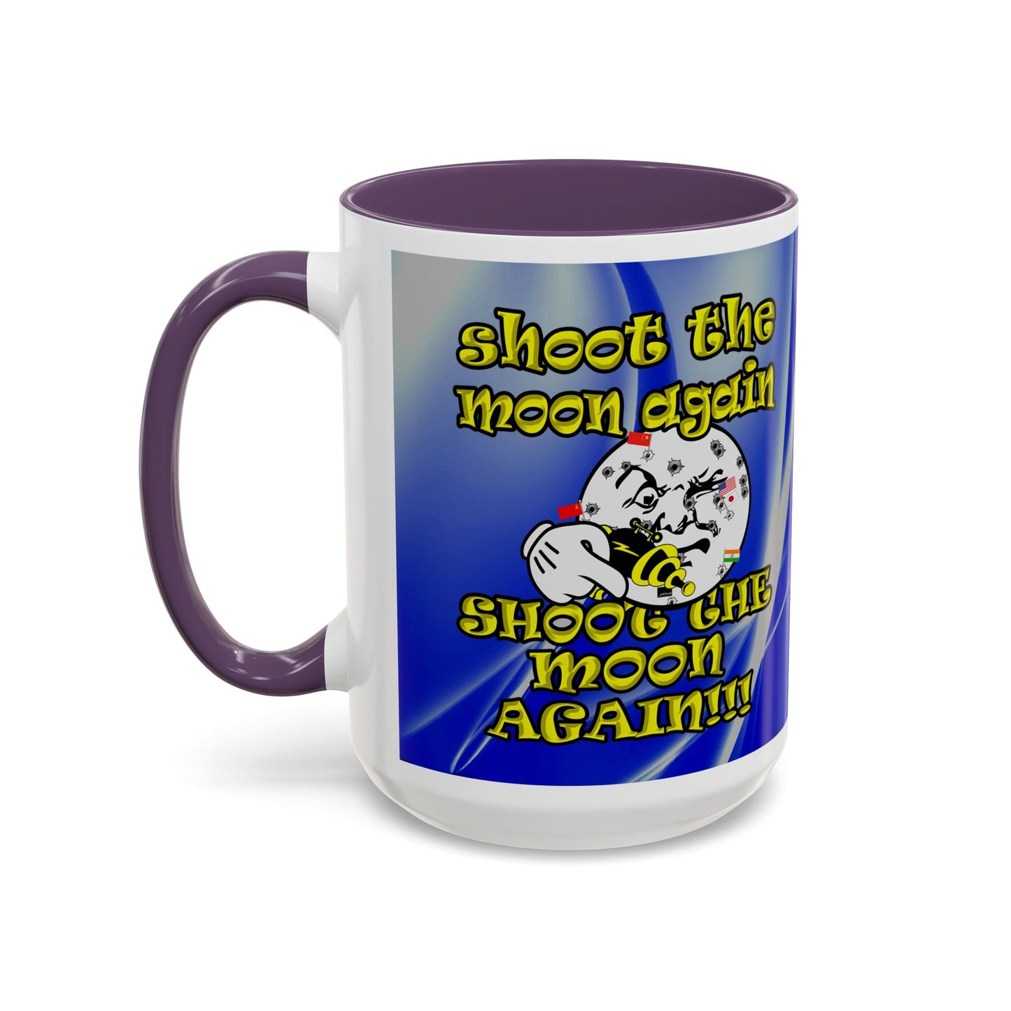 shoot the moon again - Accent Mug (blue-white wave)