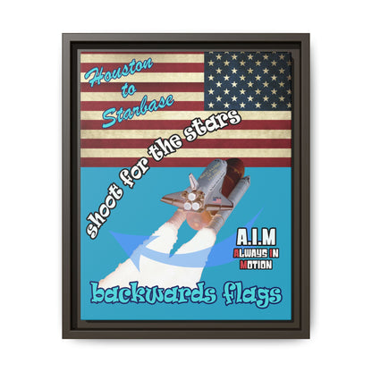 shoot for the stars - framed canvas art (turquoise)